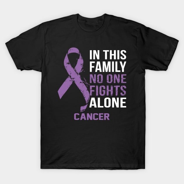 Cancer Awareness No One Fights Alone - Hope For A Cure T-Shirt by BoongMie